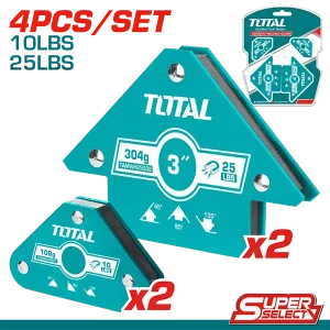 Juego de 4 soportes magnéticos para soldadura.