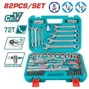 Juego de dados de 82 piezas de 1/4 "y 1/2"