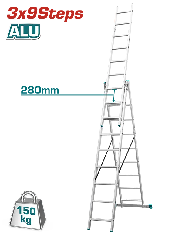 Escalera extensible de 3 secciones