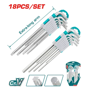 Juego de 18 llaves hexagonales y llaves torx