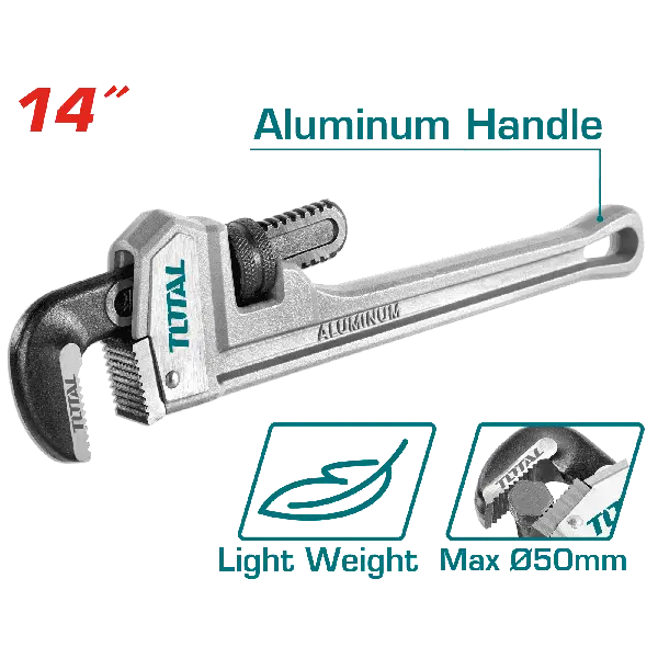 Llave de tubo con mango de aluminio